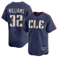 Trusc C.Guardians #32 Gavin Williams Player Navy City Connect Limited Home Stitched Jerseys
