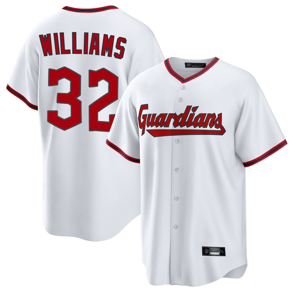 Trusc C.Guardians #32 Gavin Williams Player White Game Home Stitched Jerseys