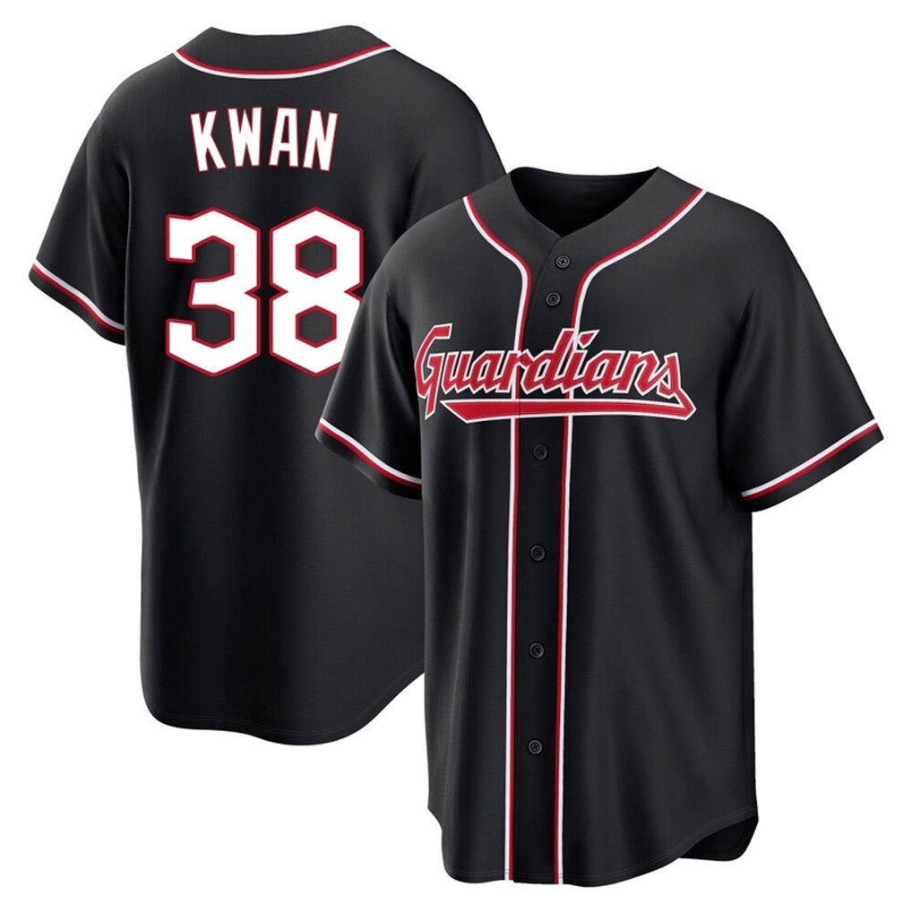 Trusc C.Guardians #38 Steven Kwan Player Black Fashion Out Home Game Stitched Jerseys