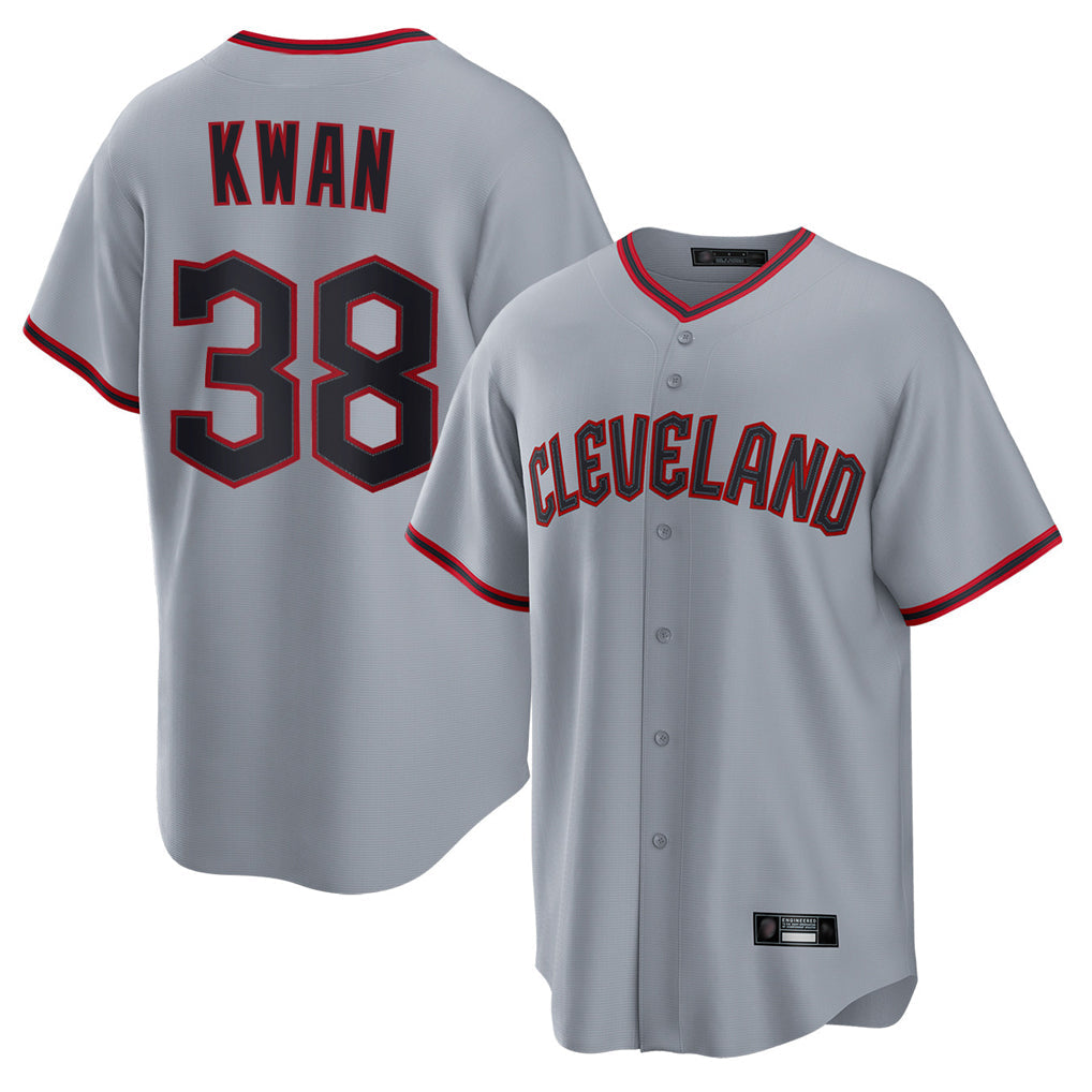 Trusc C.Guardians #38 Steven Kwan Player Gray Home Game Stitched Jerseys