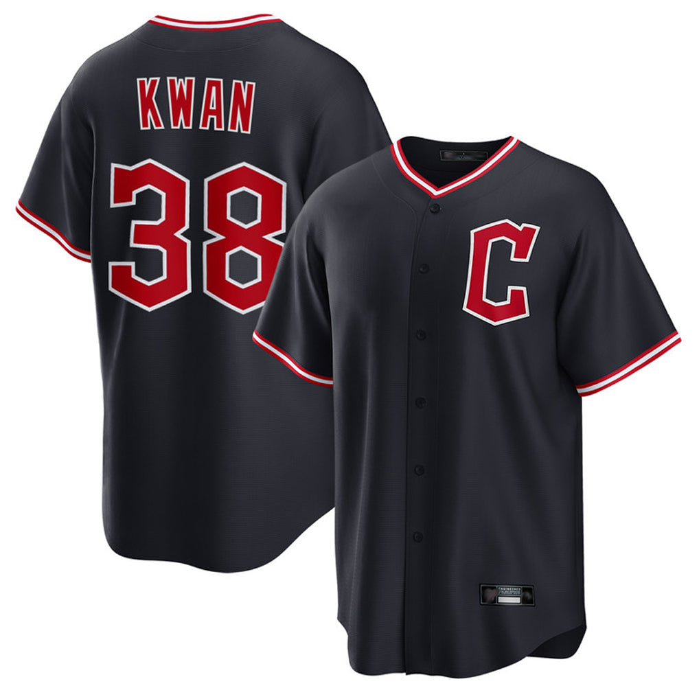 Trusc C.Guardians #38 Steven Kwan Player Navy Home Game Stitched Jerseys