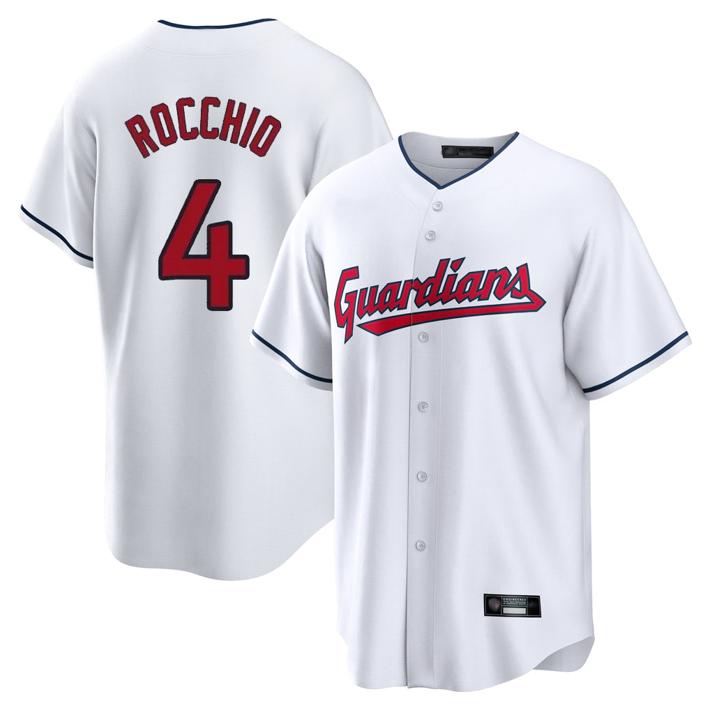 Trusc C.Guardians #4 Brayan Rocchio Player White Home Game Stitched Jerseys