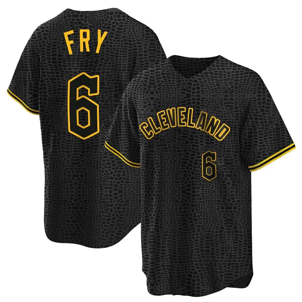 Trusc C.Guardians #6 David Fry Player Black Snake Skin City Home Game Stitched Jerseys