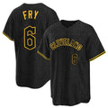 Trusc C.Guardians #6 David Fry Player Black Snake Skin City Home Game Stitched Jerseys