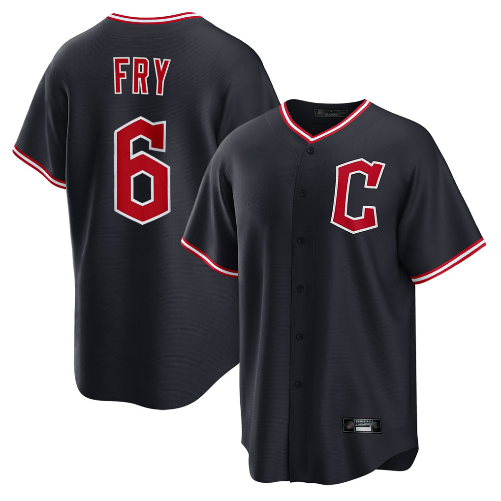 Trusc C.Guardians #6 David Fry Player Navy Home Game Stitched Jerseys