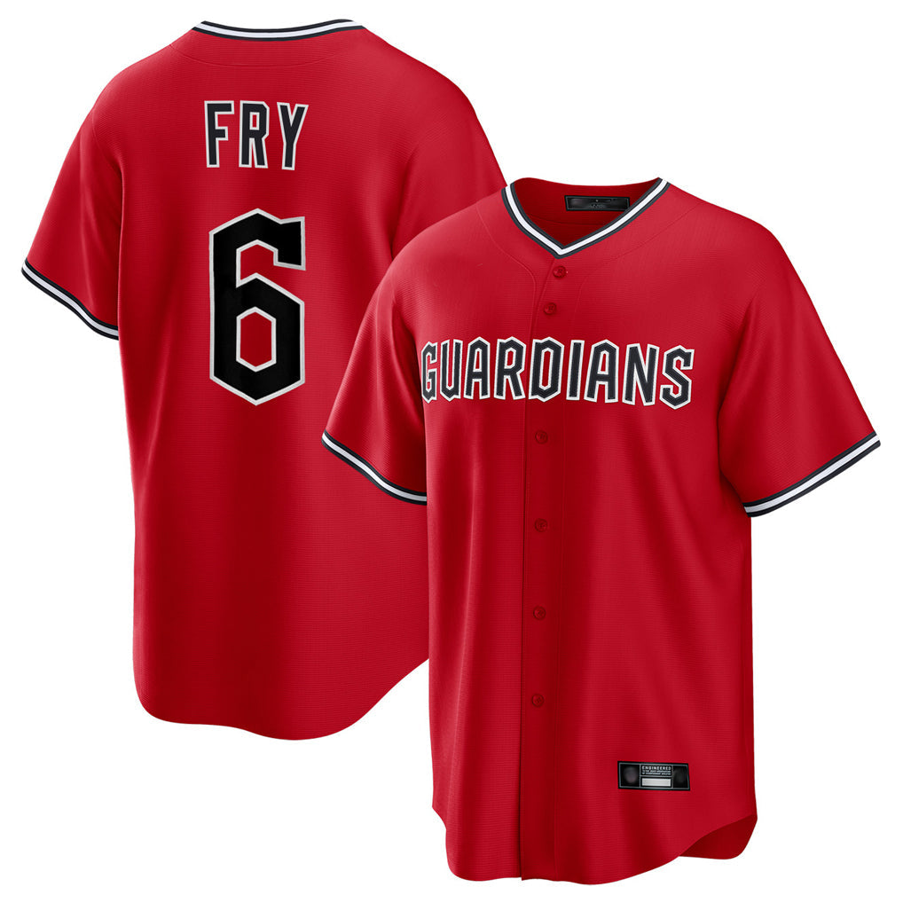 Trusc C.Guardians #6 David Fry Player Red Home Game Stitched Jerseys