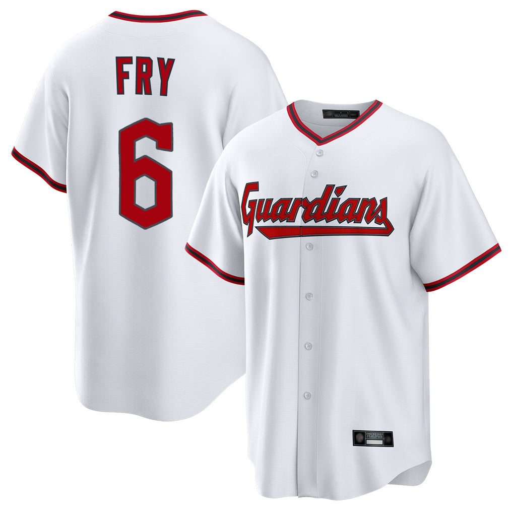 Trusc C.Guardians #6 David Fry Player White Game Home Stitched Jerseys