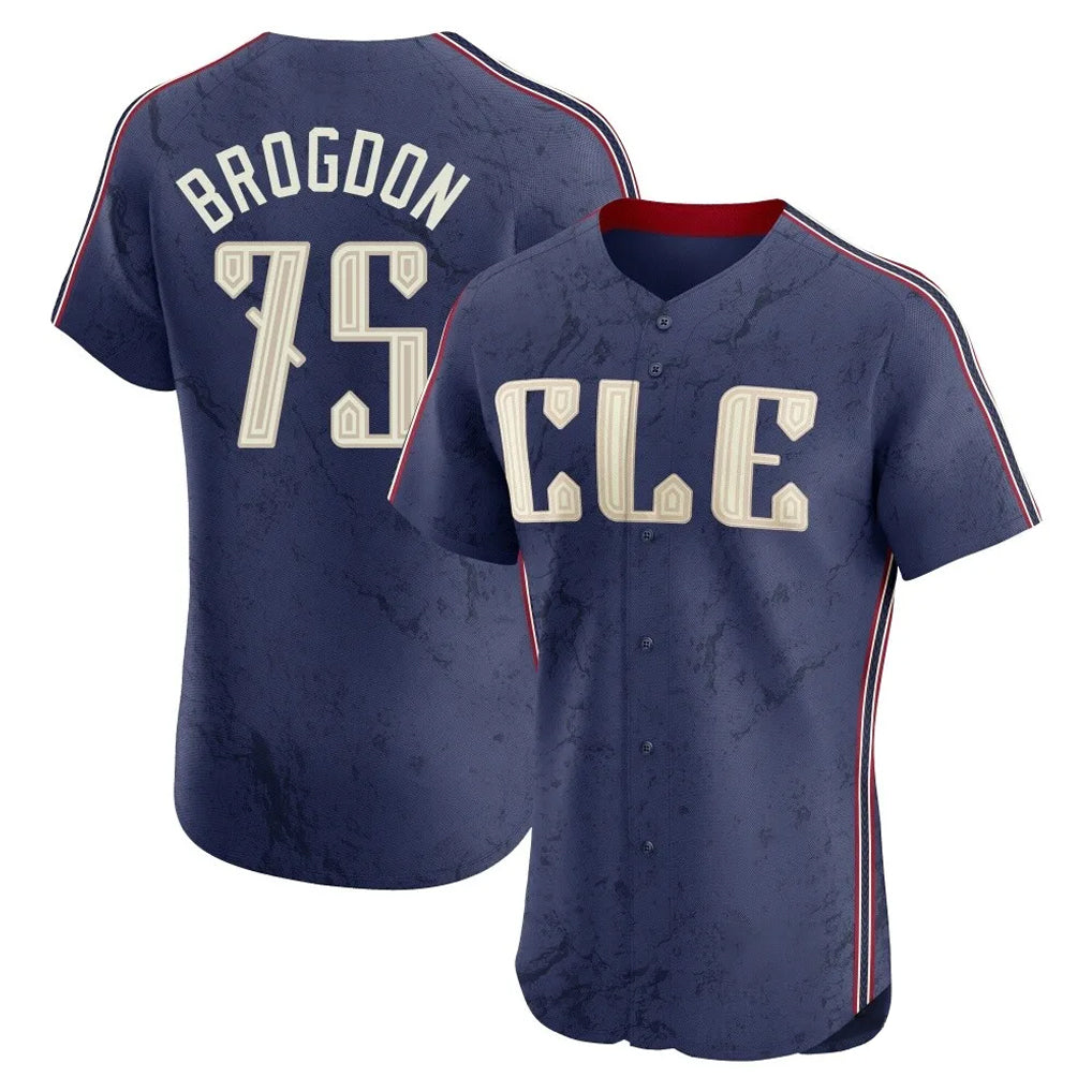 Trusc C.Guardians #75 Connor Brogdon Player Navy City Connect Limited Elite Home Stitched Jerseys