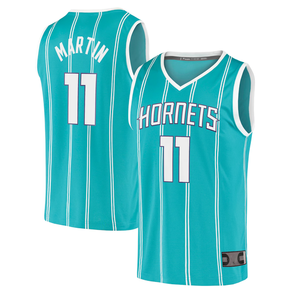Trusc C.Hornets #11 Cody Martin  Teal Fast Break Replica Jerseys - Icon Edition