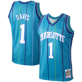Trusc C.Hornets #1 Baron Davis Mitchell & Ness Teal 199900 Hardwood Classics Swingman Jerseys