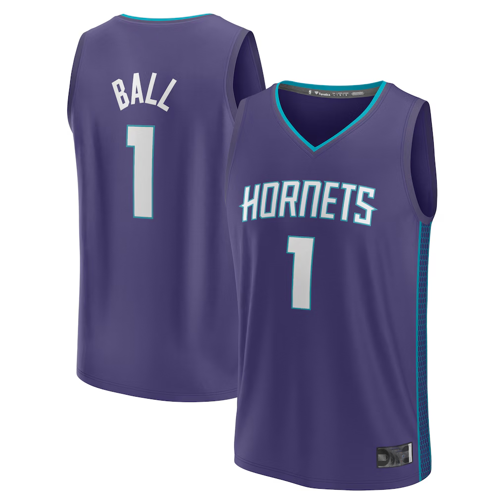 Trusc C.Hornets #1 LaMelo Ball  Purple Fast Break Replica Player Jerseys - Statement Edition