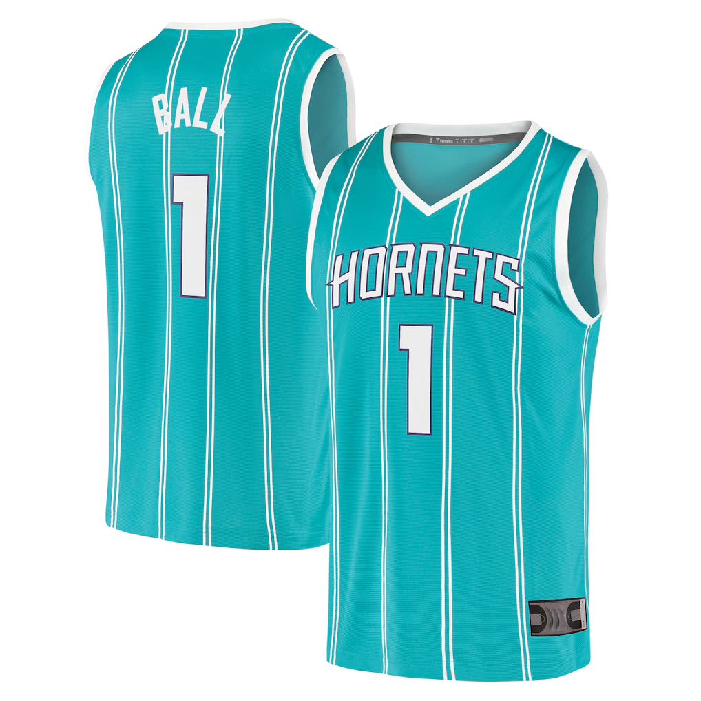 Trusc C.Hornets #1 LaMelo Ball  Teal Fast Break Replica Jerseys - Icon Edition