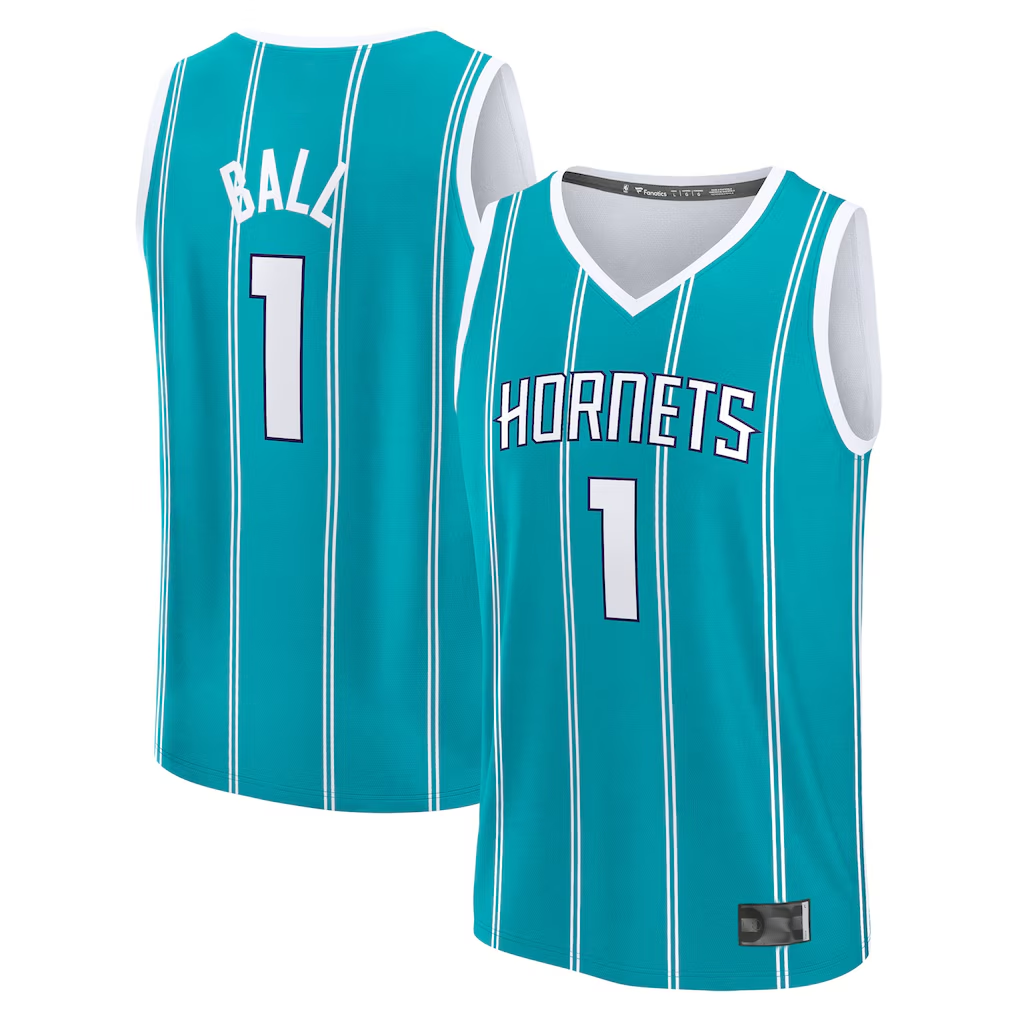 Trusc C.Hornets #1 LaMelo Ball  Teal Fast Break Replica Player Jerseys - Icon Edition