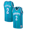 Trusc C.Hornets #2 Larry Johnson Mitchell & Ness Teal 199293 Hardwood Classics Swingman Jerseys