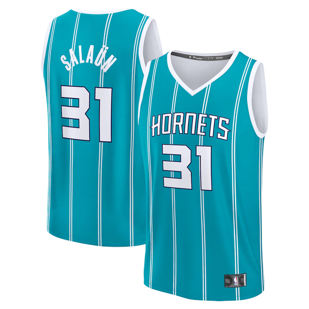 Trusc C.Hornets #31 Tidjane Salaun  Teal 2024  Draft Fast Break Player Jerseys - Icon Edition