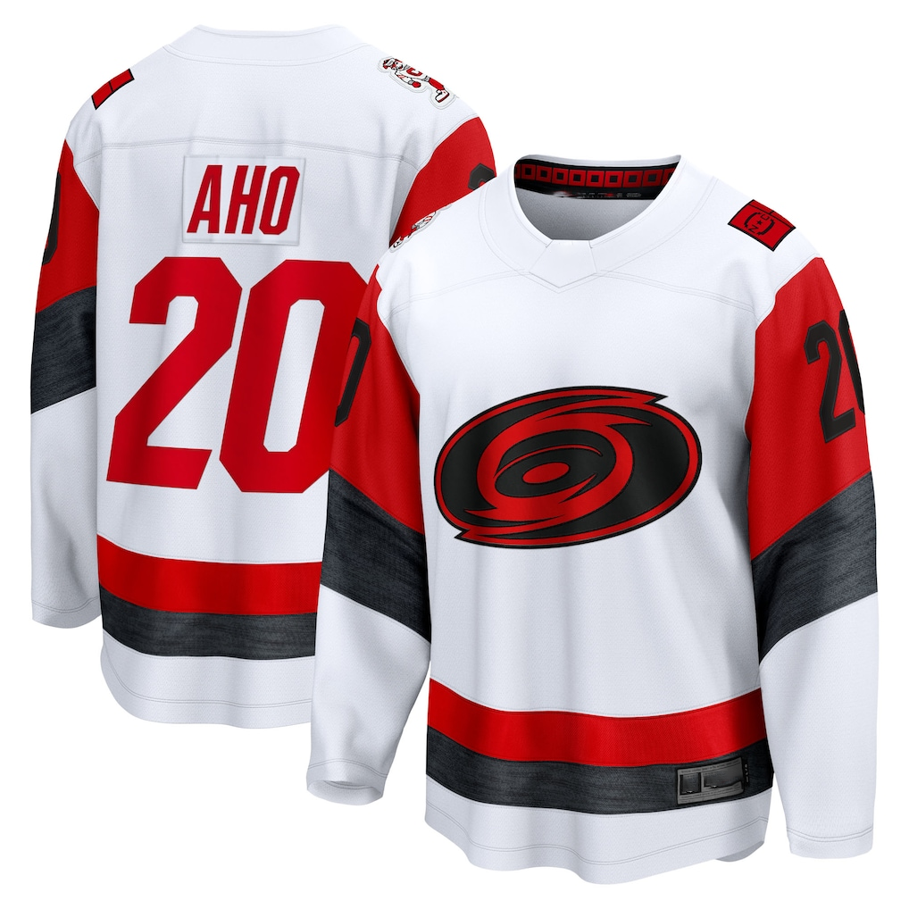 Trusc C.Hurricanes #20 Sebastian Aho White Away Breakaway Stitched Jerseys