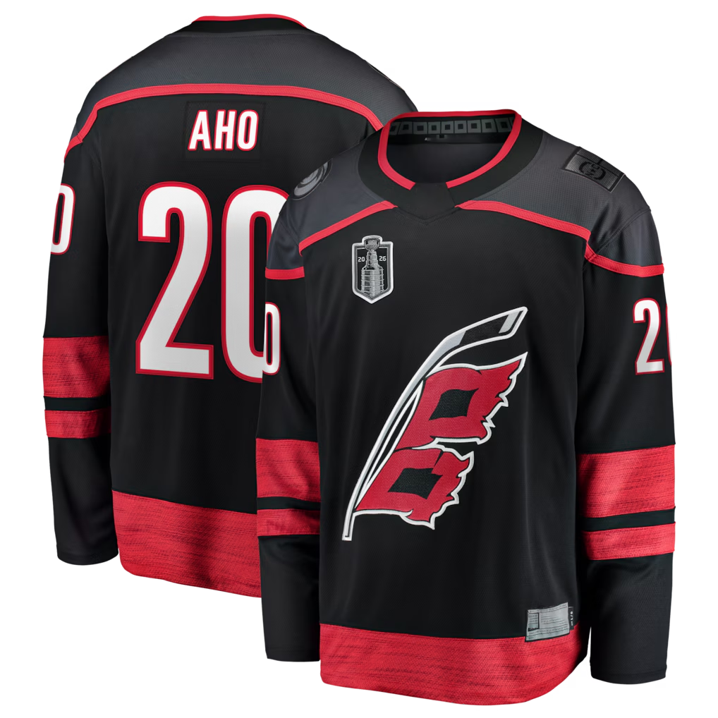 Trusc C.Hurricanes #26 Sebastian Aho Black 2026 Stanley Cup Final Home Breakaway Stitched Jerseys