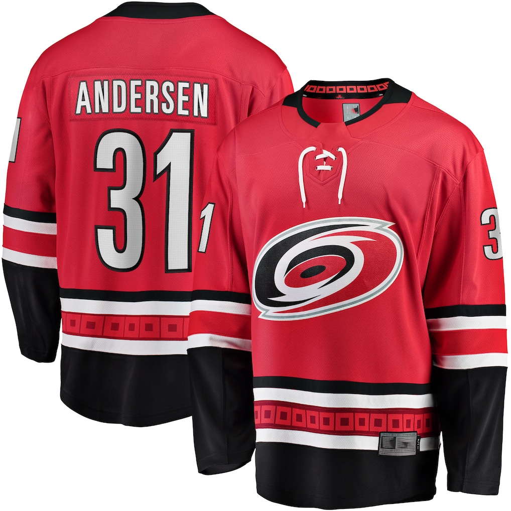 Trusc C.Hurricanes #31 Frederik Andersen Red Alternate Breakaway Player Stitched Jerseys
