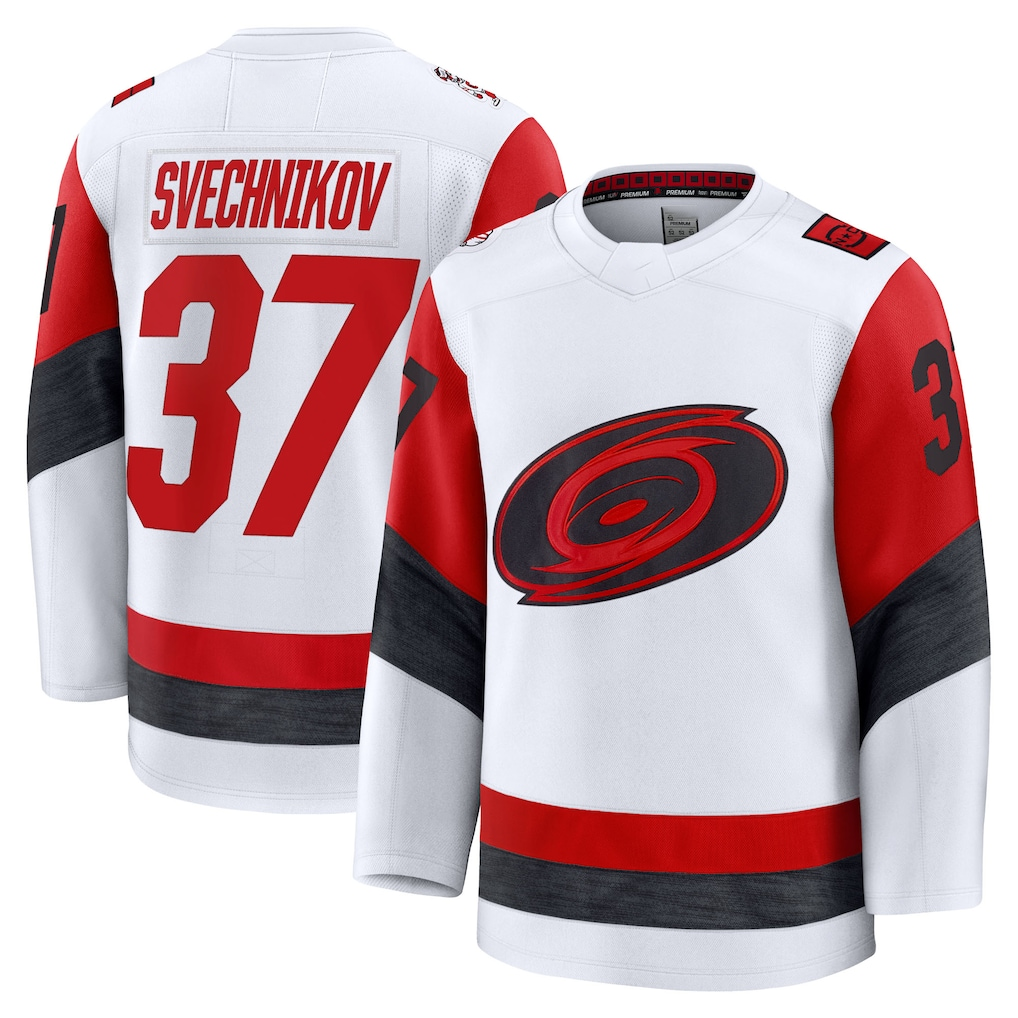 Trusc C.Hurricanes #37 Andrei Svechnikov White Away Premium Stitched Jerseys