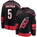 Trusc C.Hurricanes #5 Jalen Chatfield Black Home Premier Breakaway Player Stitched Jerseys