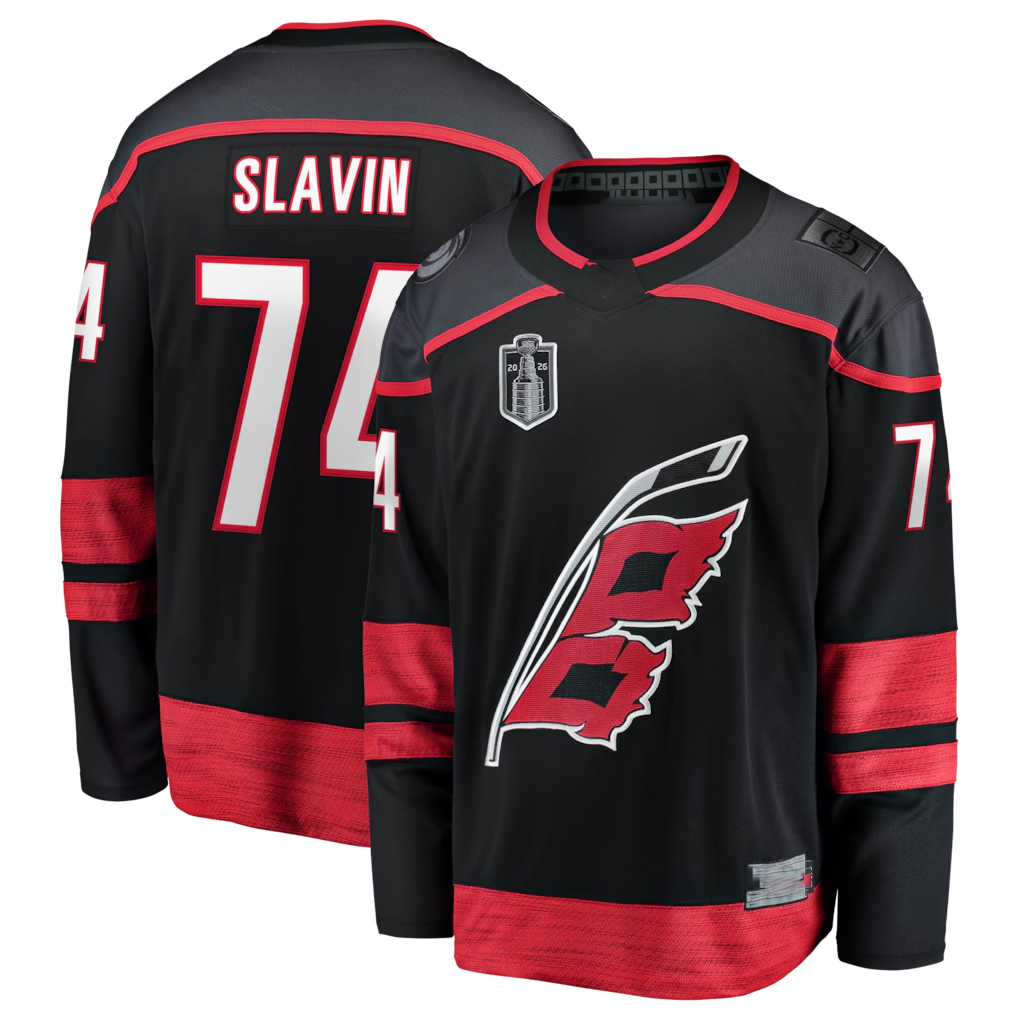 Trusc C.Hurricanes #74 Jaccob Slavin Black 2026 Stanley Cup Final Home Breakaway Stitched Jerseys