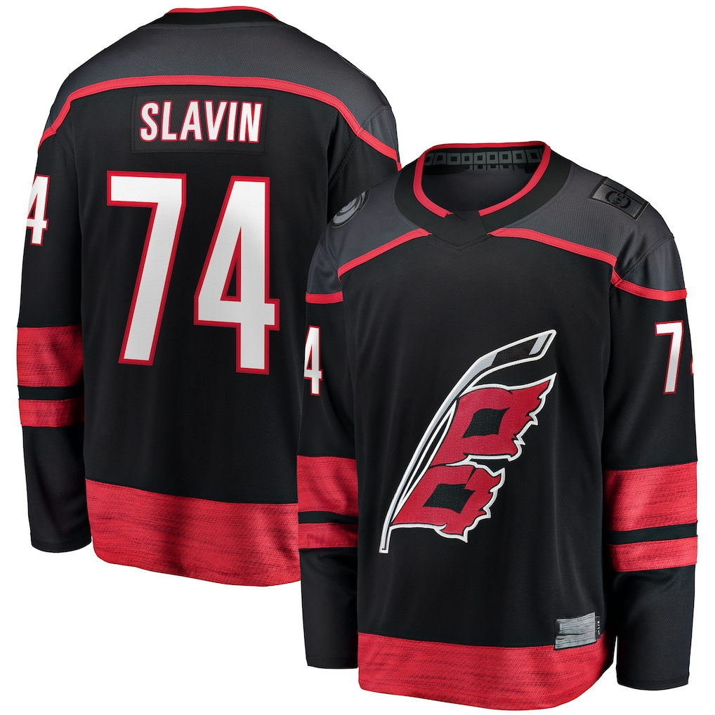 Trusc C.Hurricanes #74 Jaccob Slavin Black Home Breakaway Player Stitched Jerseys