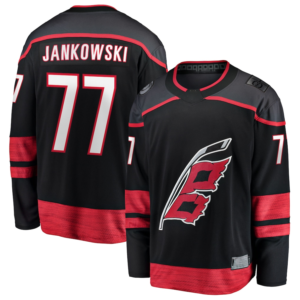 Trusc C.Hurricanes #77 Mark Jankowski Black Home Breakaway Stitched Jerseys