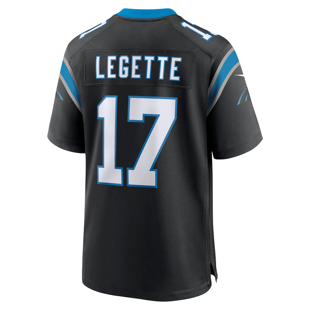 Trusc C.Panthers #17 Xavier Legette Black Team Game Player Stitched Jerseys