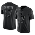 Trusc C.Panthers #17 Xavier Legette Player Black REFLECTIVE Limited Stitched Jerseys
