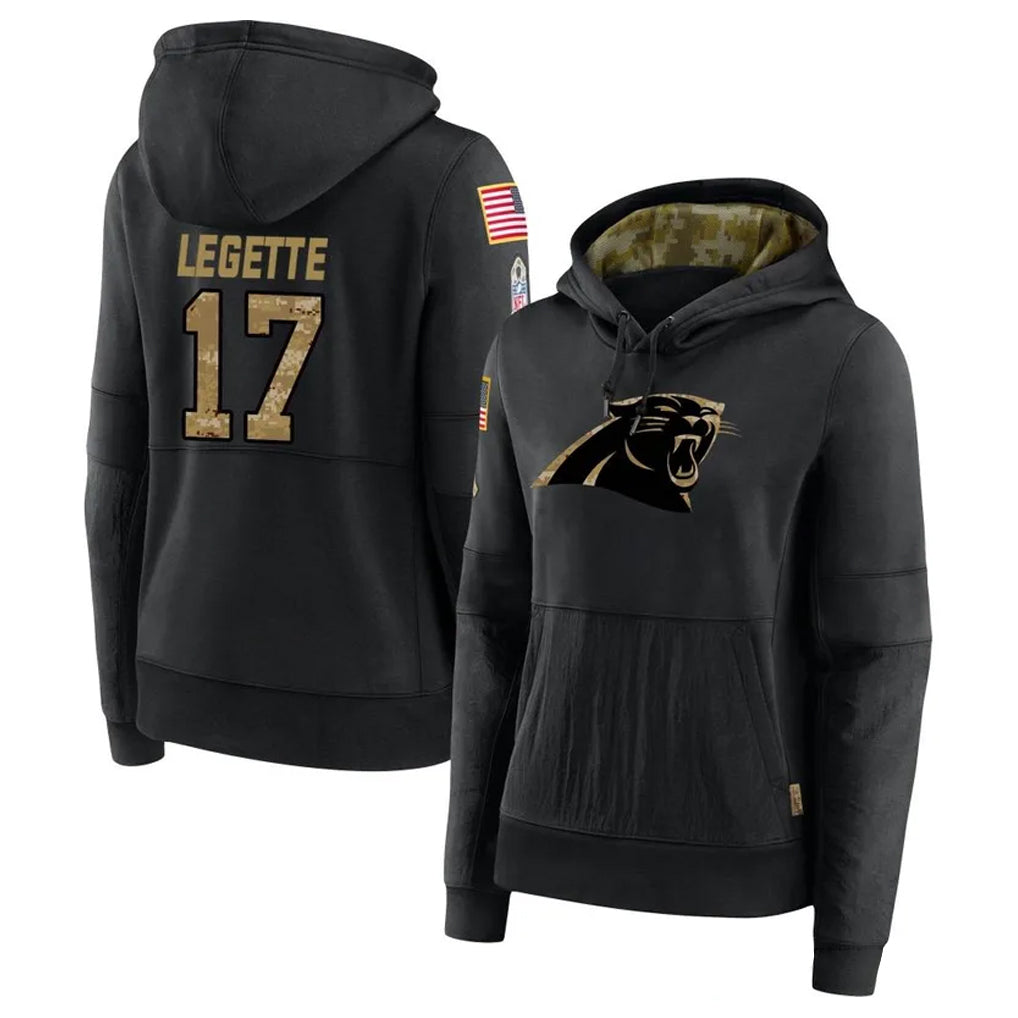 Trusc C.Panthers #17 Xavier Legette Player Black Salute to Service HoodiesStitched  Jerseys