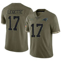 Trusc C.Panthers #17 Xavier Legette Player Salute To Service Olive Stitched Jerseys