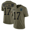 Trusc C.Panthers #17 Xavier Legette Player Salute To Service Olive Limited Stitched Jerseys