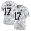 Trusc C.Panthers #17 Xavier Legette Player Salute to Service Limited Arctic Camo Stitched Jerseys
