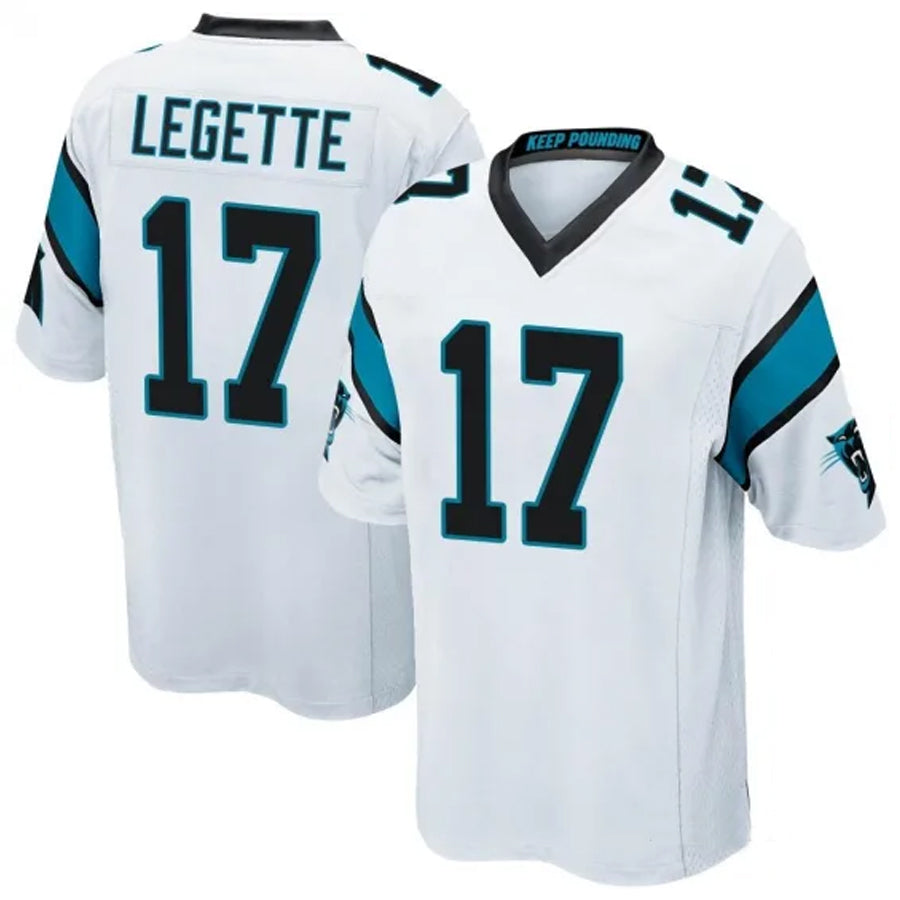 Trusc C.Panthers #17 Xavier Legette Player White Home Game Stitched Jerseys
