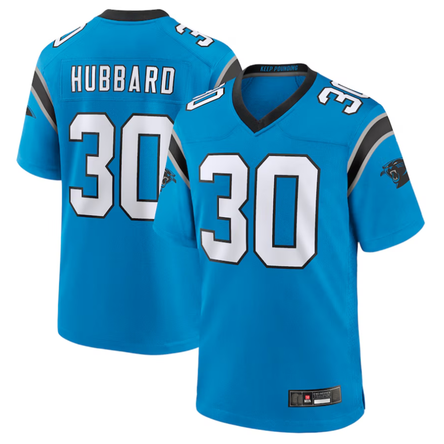 Trusc C.Panthers #30 Chuba Hubbard Player Blue Game Stitched Jerseys