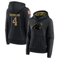 Trusc C.Panthers #4 Tetairoa McMillan Player Black Salute to Service Hoodies Stitched Jerseys