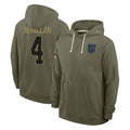 Trusc C.Panthers #4 Tetairoa McMillan Player Salute to Service Hoodies Stitched Jerseys