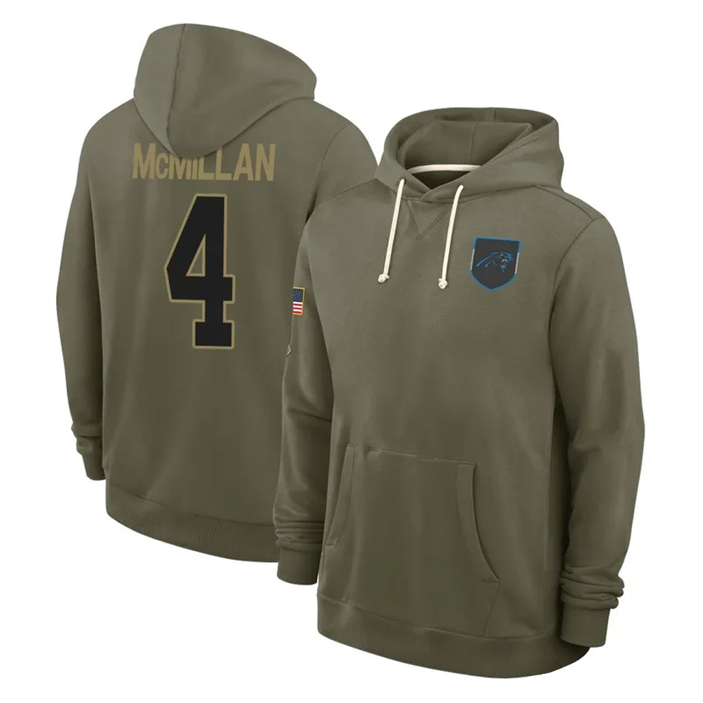 Trusc C.Panthers #4 Tetairoa McMillan Player Salute to Service Hoodies Stitched Jerseys