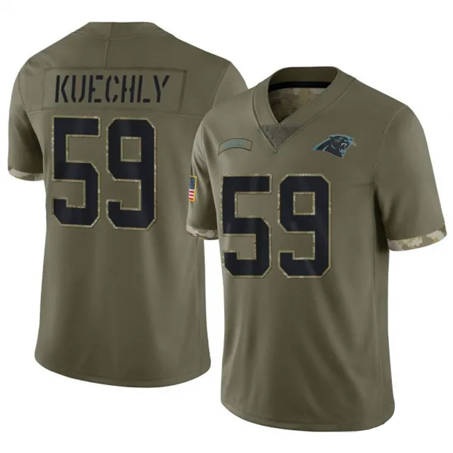 Trusc C.Panthers #59 Luke Kuechly Player Salute To Service Olive Stitched Jerseys