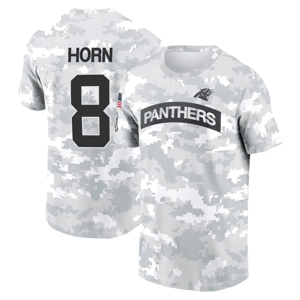 Trusc C.Panthers #8 Jaycee Horn Player Salute to Service Hoodies & T-Shirts Stitched Jerseys