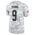 Trusc C.Panthers #9 Bryce Young Arctic Camo 2024 Salute to Service Limited Stitched Jerseys