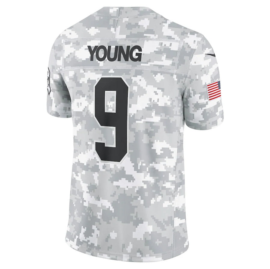 Trusc C.Panthers #9 Bryce Young Arctic Camo 2024 Salute to Service Limited Stitched Jerseys