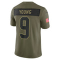 Trusc C.Panthers #9 Bryce Young Olive 2025 Salute to Service Limited Stitched Jerseys