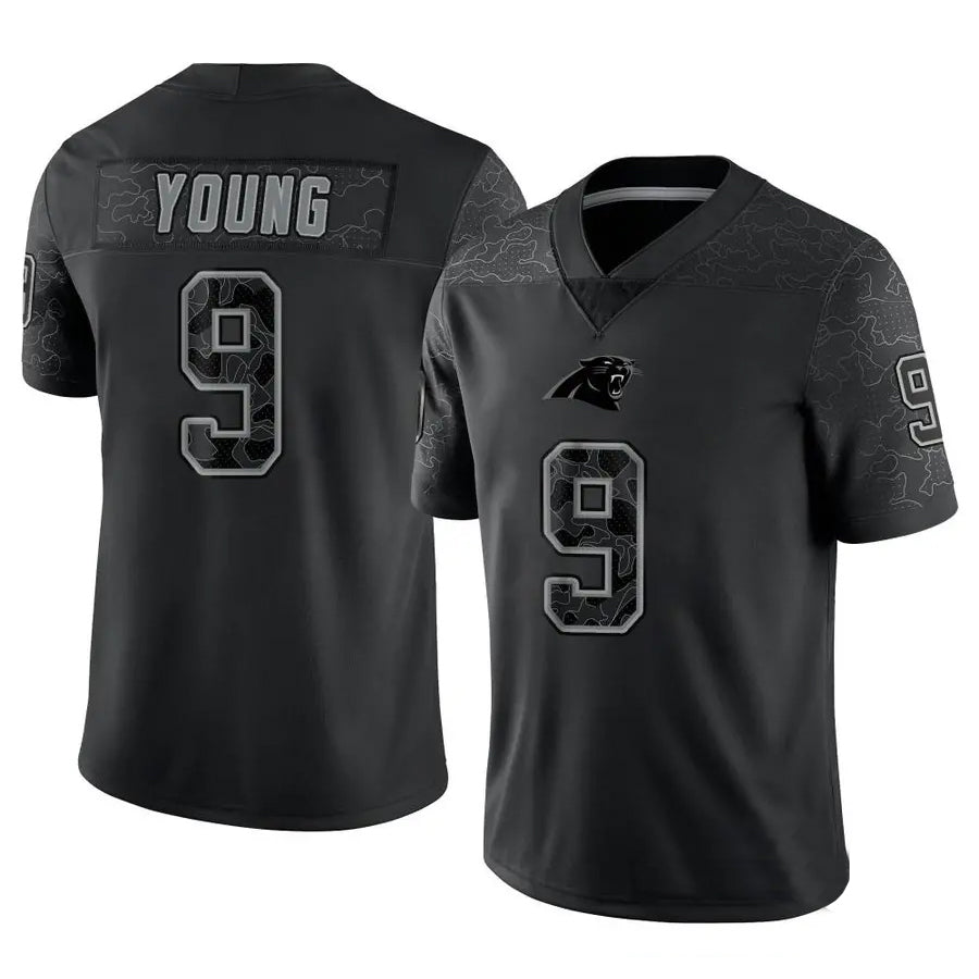 Trusc C.Panthers #9 Bryce Young Player Black REFLECTIVE Limited Stitched Jerseys