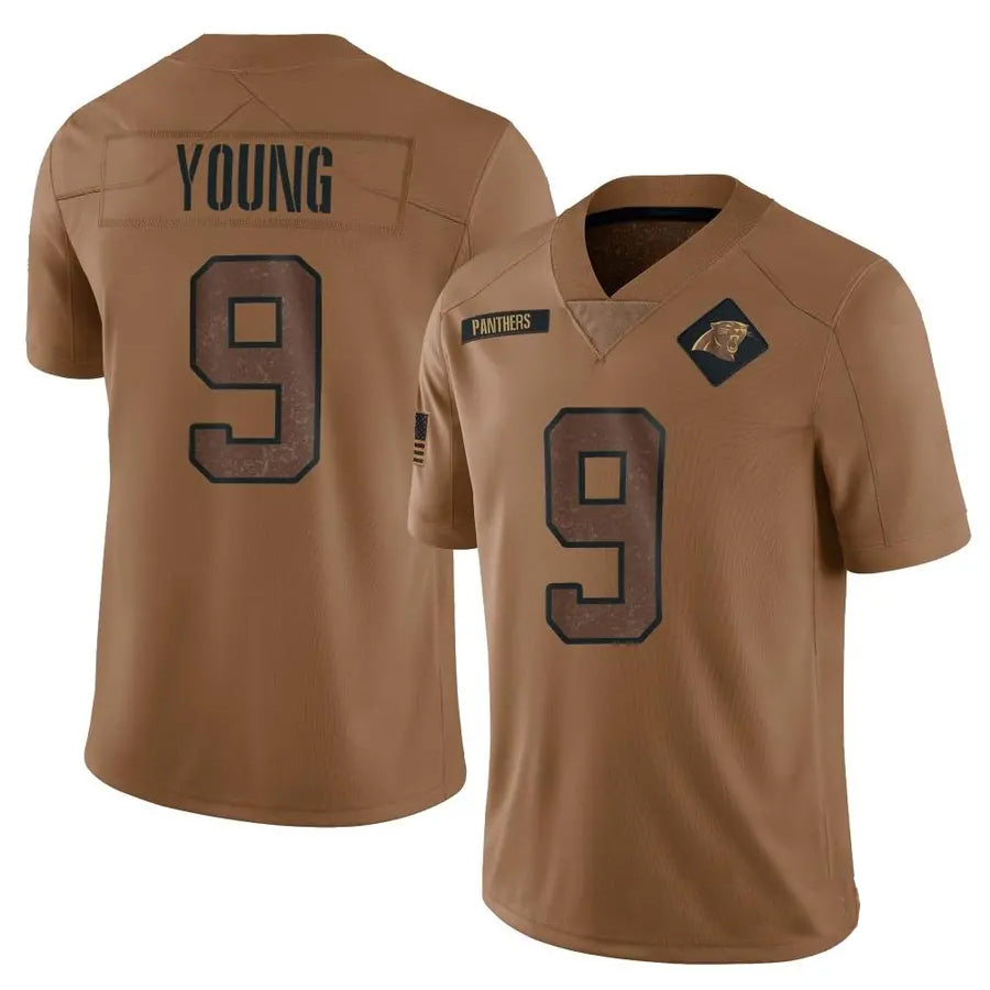 Trusc C.Panthers #9 Bryce Young Player Brown Salute To Service Limited Stitched  Jerseys