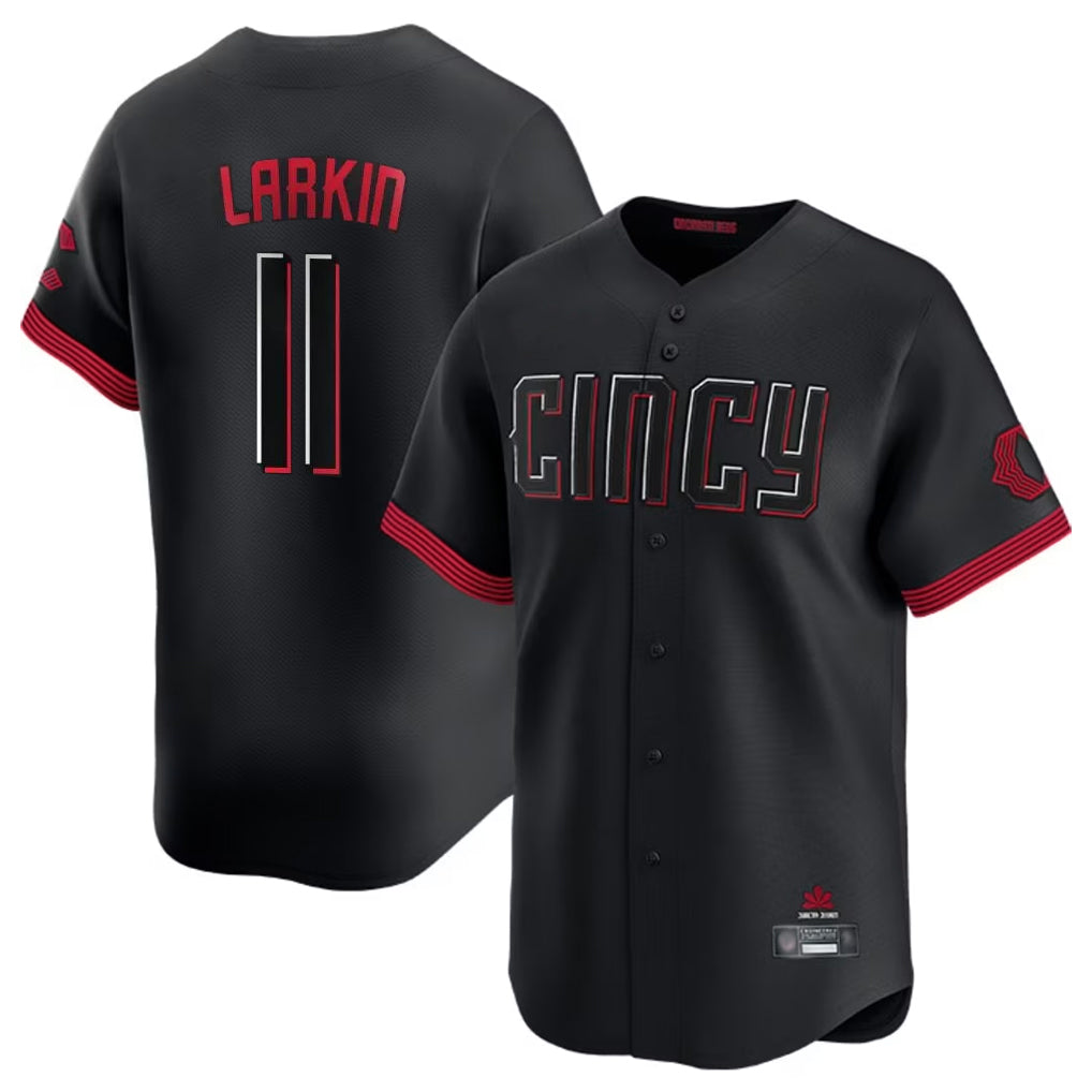 Trusc C.Reds #11 Barry Larkin Player Black City Connect Home Limited Stitched Jerseys