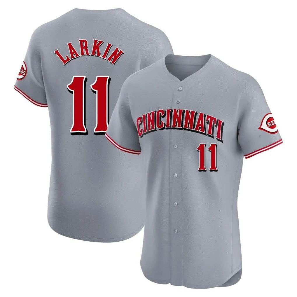 Trusc C.Reds #11 Barry Larkin Player Gray Limited Elite Home Stitched Jerseys