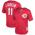 Trusc C.Reds #11 Barry Larkin Player Mitchell & Ness Red Throwback Cooperstown Mesh Game Stitched Jerseys