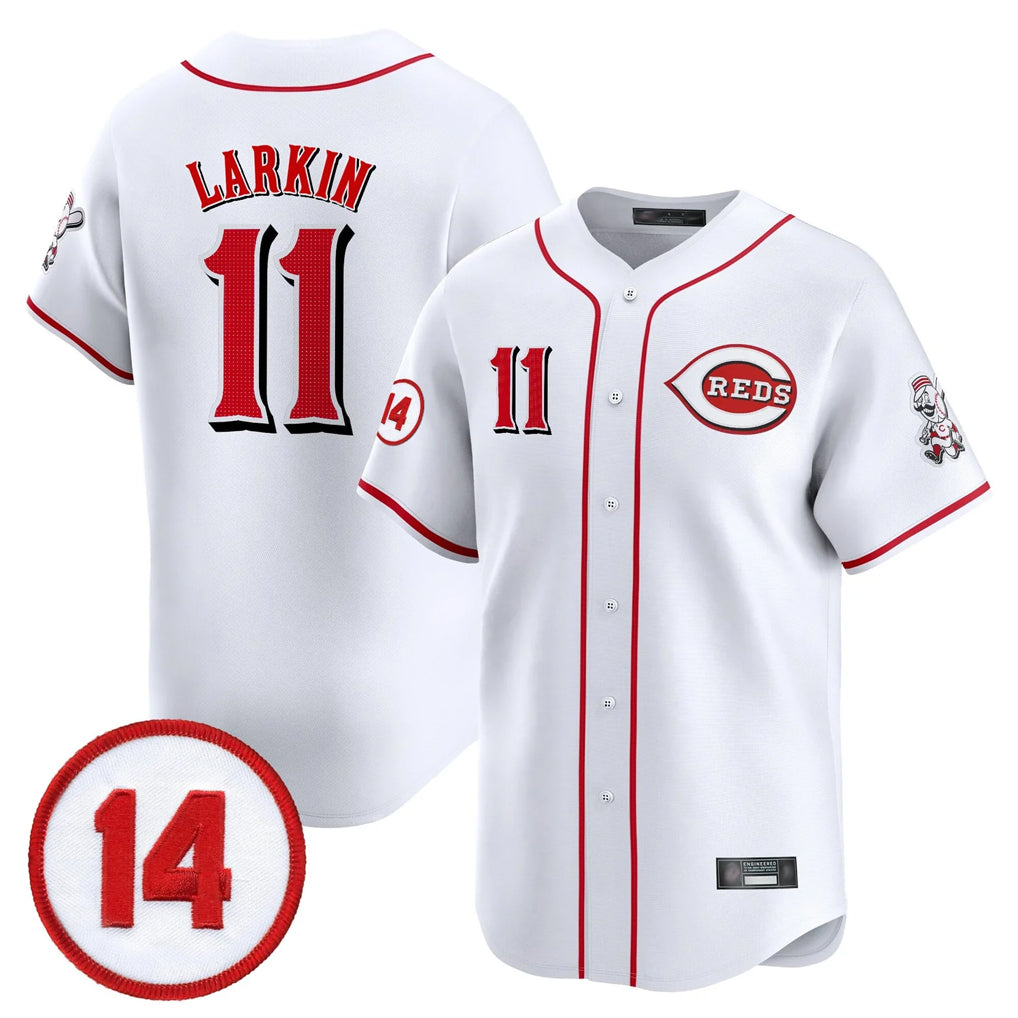 Trusc C.Reds #11 Barry Larkin Player White Vapor Premier Limited Home Stitched Jerseys