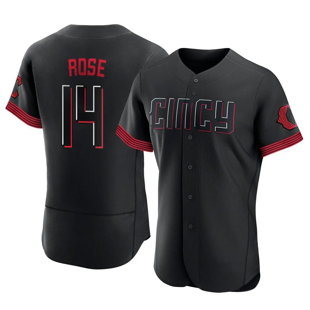 Trusc C.Reds #14 Pete Rose Player Black City Connect Limited Elite Home Stitched Jerseys
